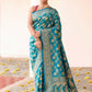 Joban Fashion Aqua Soft Pure Handloom Banarasi Silk Saree | Swadesiicart