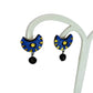 Terracotta Crescent Shaped Ear Studs With Drops
