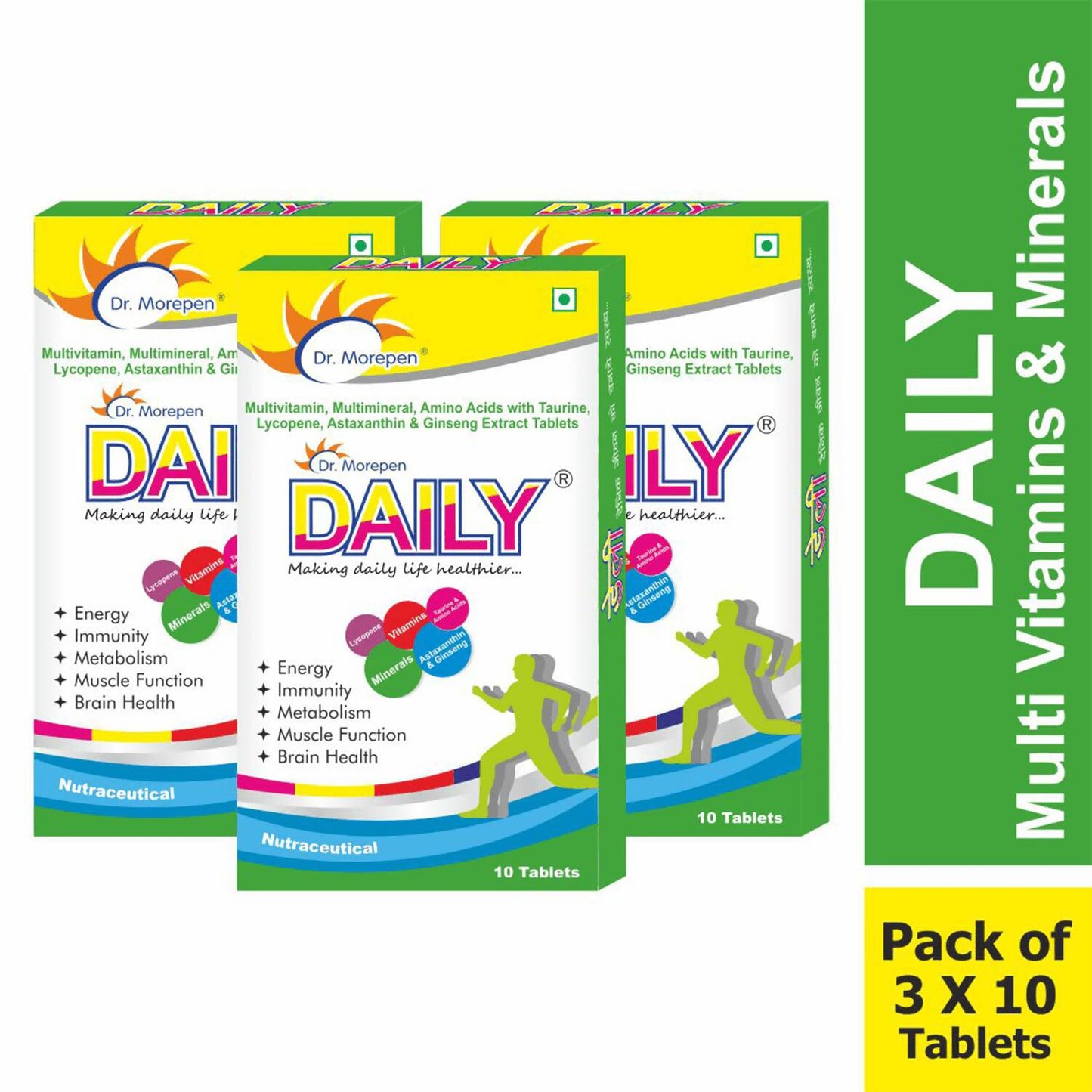 Dr. Morepen Daily Multivitamin Tablets for Women & Men, Multivitamins & Minerals Supplement - Swadesiicart