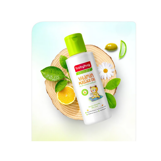 Babyhug Naturals Vitamin Massage Oil Mineral Oil Free - Swadesiicart