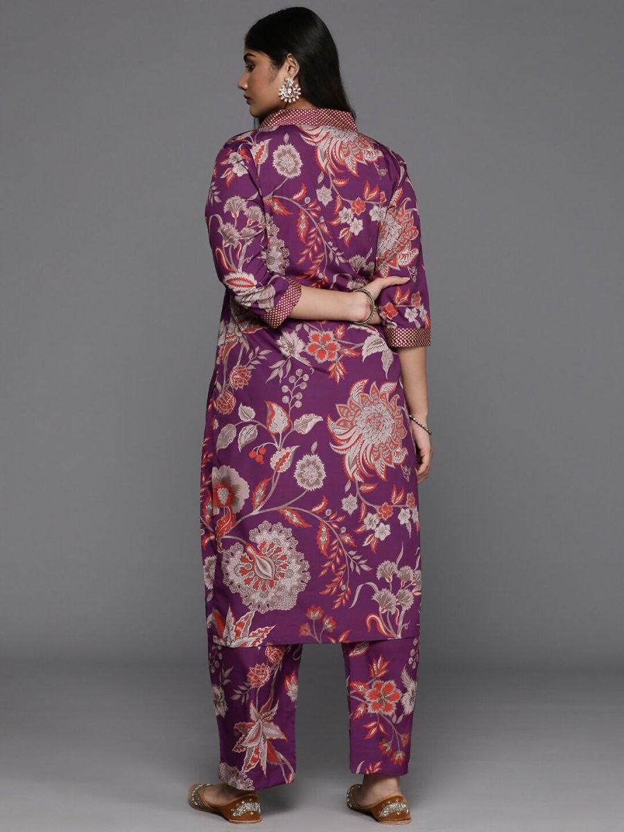 Ahalyaa Women's Traditional wear Kurta Set - Purple | Swadesiicart