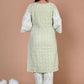 Miravan Women's Chikankari Embroidery Kurta And Palazzo With Dupatta | Swadesiicart
