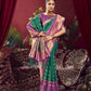 Vishnu Weaves Women's Rama Paithani Silk Saree with Blouse - Swadesiicart