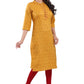 Snehal Creations Mustard Casual Cotton Printed Ladies Kurti - Swadesiicart