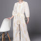 Ahalyaa Off White Printed Basic Jumpsuit - Swadesiicart