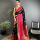 Joban Fashion Black Banarasi Soft Silk Woven Saree | Swadesiicart