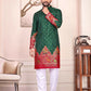 Anaita Green Dola Silk Straight Kurta With Foil Work