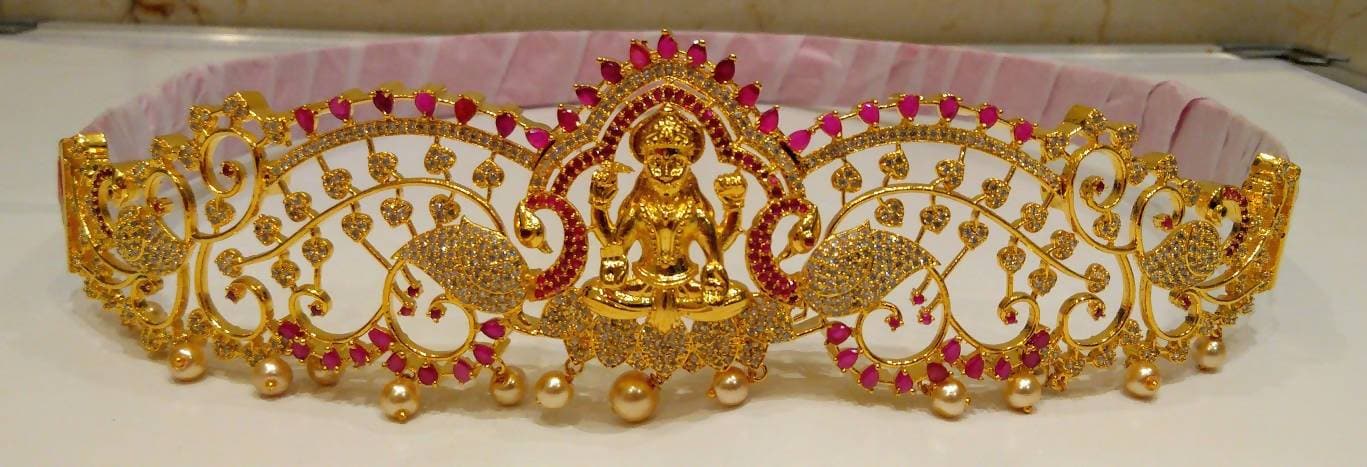 AD Ruby Temple Bridal Waist Belt | Swadesiicart