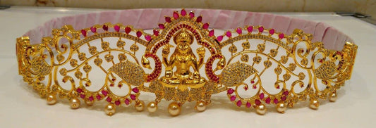 AD Ruby Temple Bridal Waist Belt | Swadesiicart