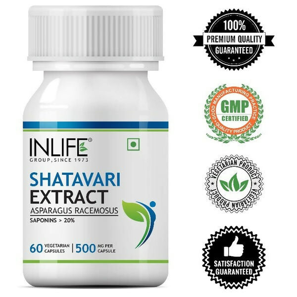Inlife Shatavari Extract 500MG Capsules - Swadesiicart