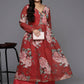 Ahalyaa Women's Traditional wear Kurta Set - Red | Swadesiicart