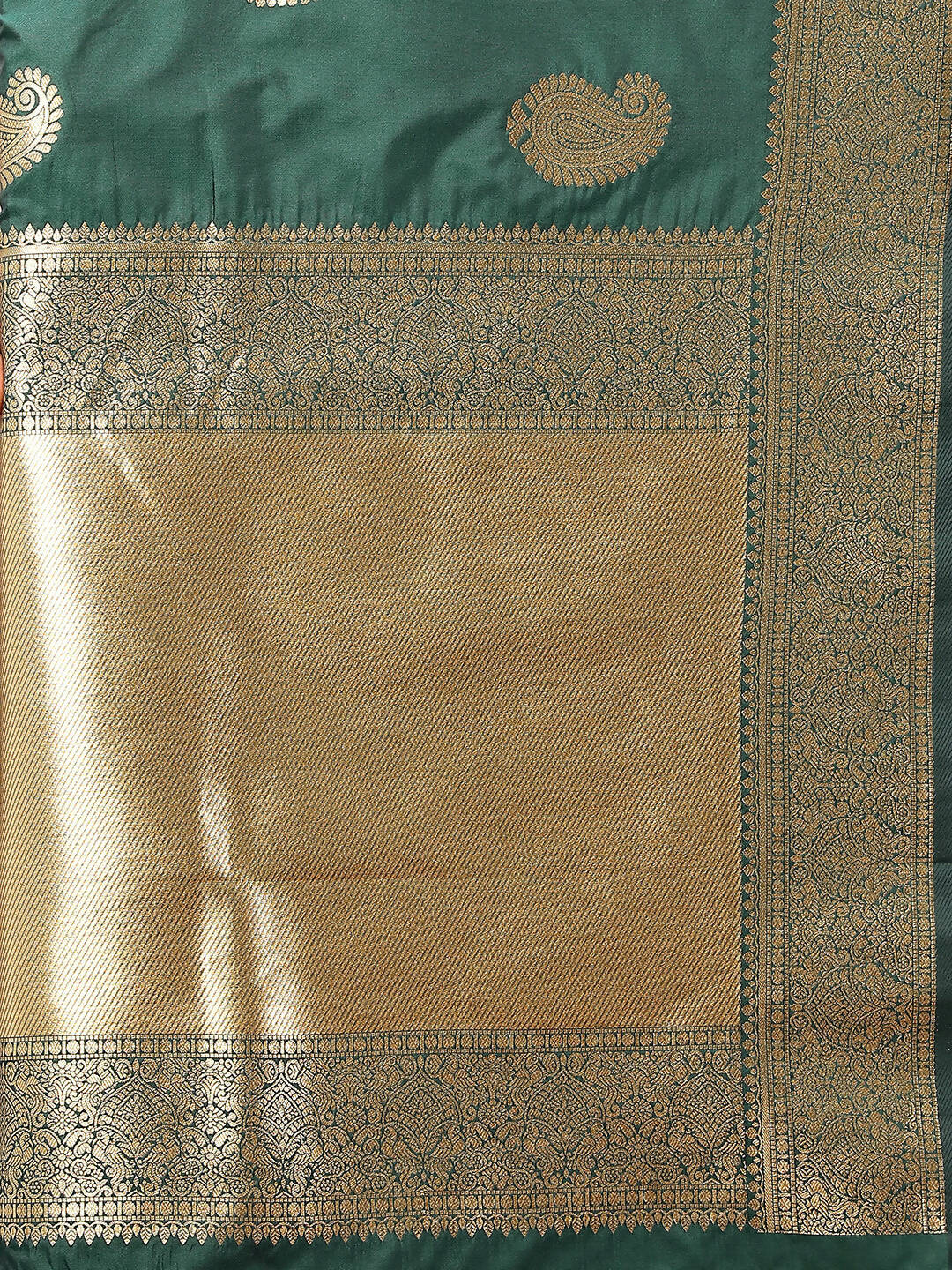 Lorenvalley Fashion Green Soft Silk Woven Design Gold Zari Weaving Saree - Swadesiicart