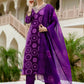 The52 Purple Women's Gorgeous Rayon Embroidered Straight Kurta with Pant And Dupatta Set - Swadesiicart