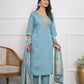 Lavender Viscose Silk Embroidery with Thread and sequence Stitched Suit With Dupatta - Tanisha | Swadesiicart