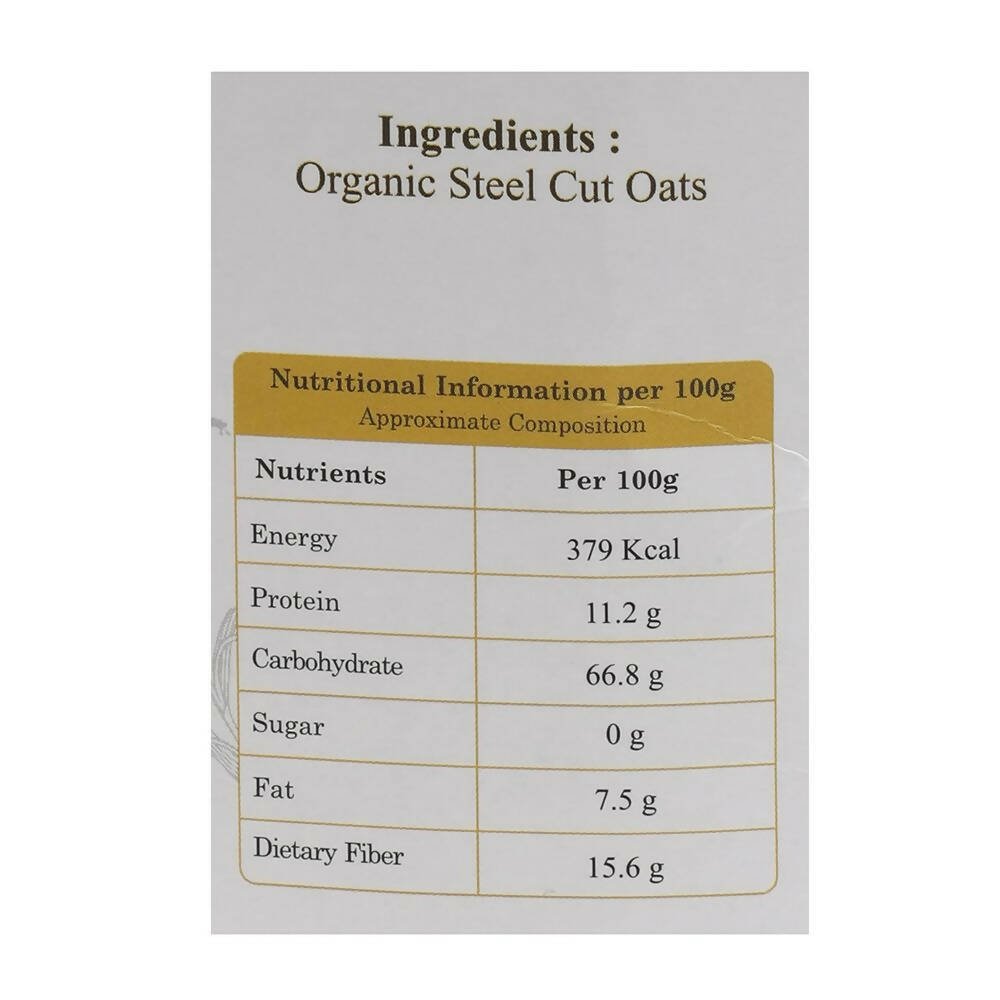Arya Farm Organic Steel Cut Oats - Swadesiicart