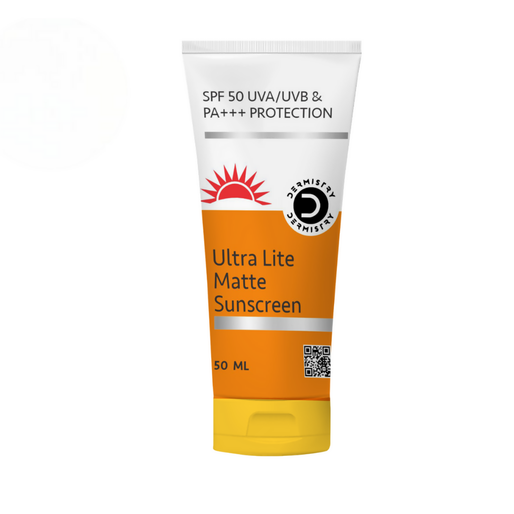Dermistry Ultra Lite Matte Water Based Sunscreen for Oily Skin SPF 50 UVA UVB PA+++ Protection - Global Medicare Inc