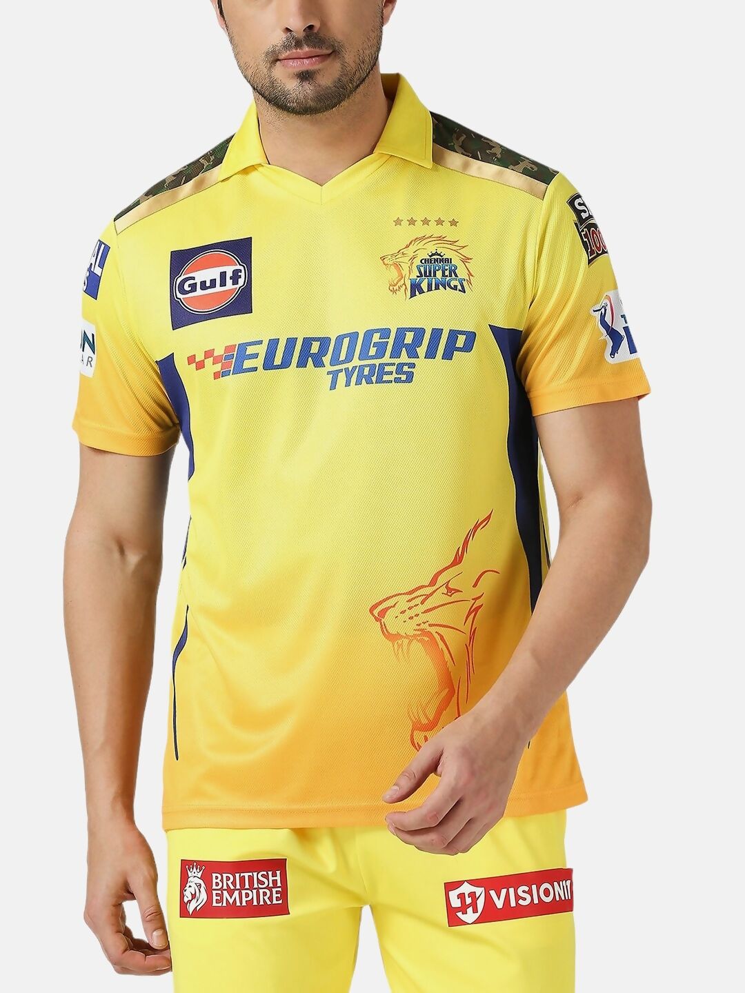 playR Men Printed Polo Collar Dri-FIT CSK Fan Jersey IPL, T20 | Swadesiicart