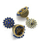 Mominos Fashion Johar Kamal Kundan Work Jhumka With Blue Beads For Women - Swadesiicart