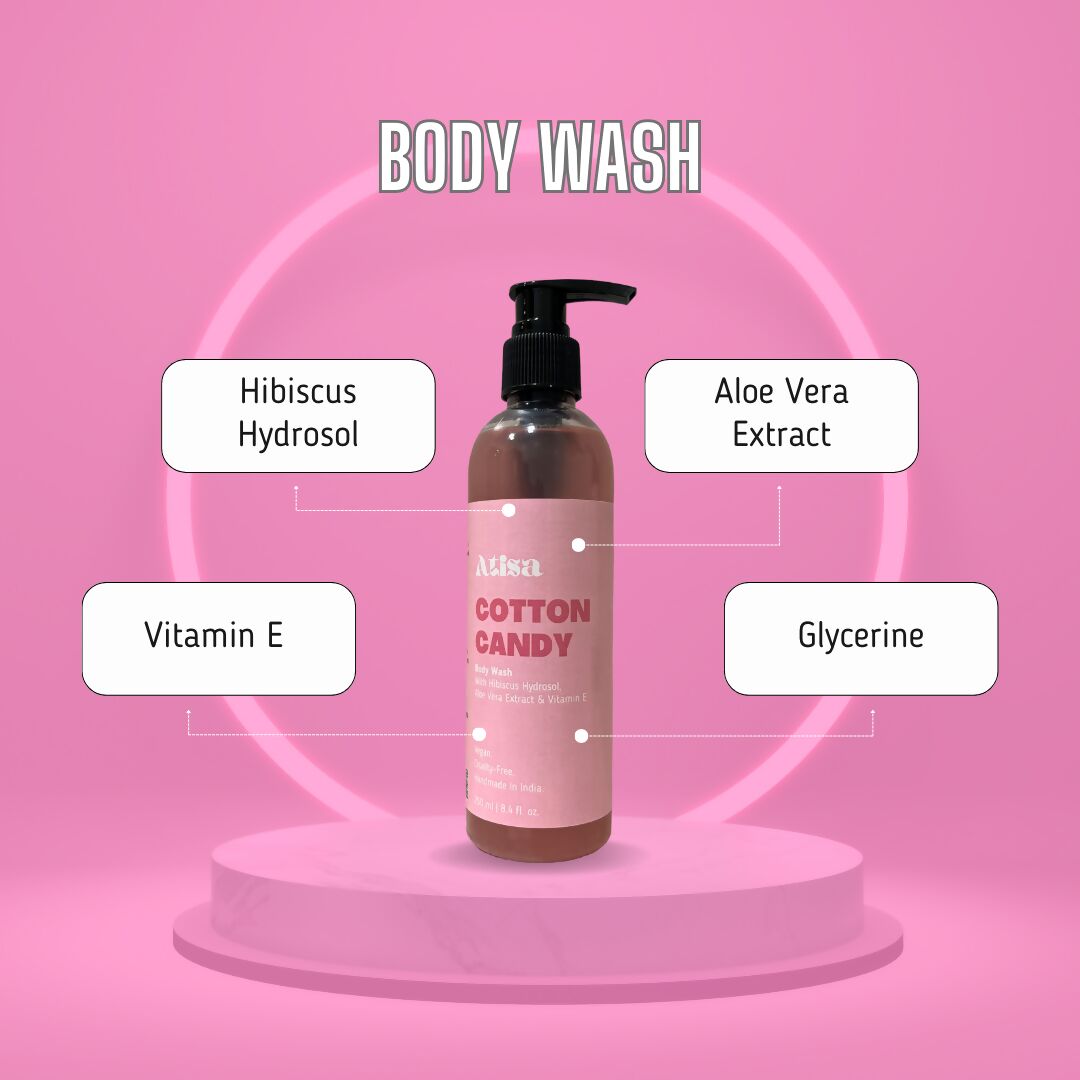 Atisa Cotton Candy Body Wash | Swadesiicart