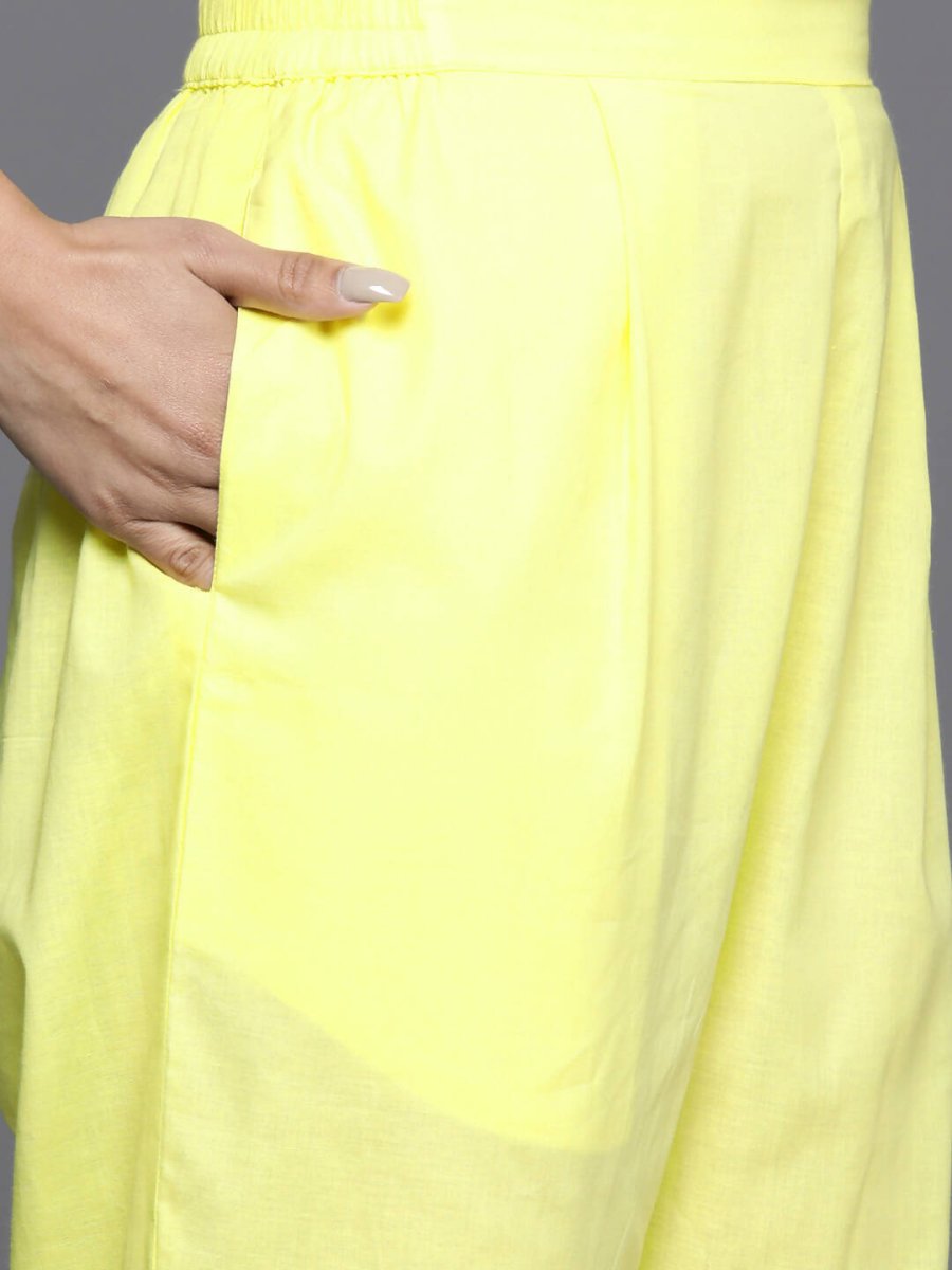 Ahalyaa Women's Traditional Wear Co-ods - Yellow | Swadesiicart