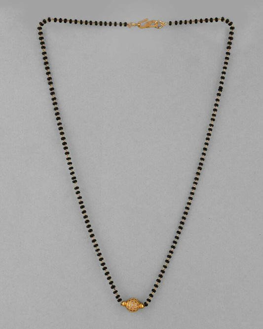 VOJ Gold-Polished AD-Studded & Beaded Mangalsutra - Swadesiicart