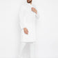 Even Apparels Band Collar White Pure Cotton Men's Kurta | Swadesiicart