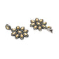 Dual Tone Kundan Flower Studs (silver) - Ruby Raang - Swadesiicart