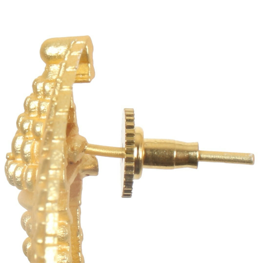Joban Fashion Women Matte Gold Brass Earrings | Swadesiicart