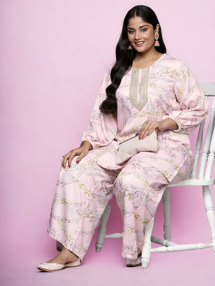 Ahalyaa Women's Traditional wear Tunic - Pink | Swadesiicart