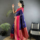 Joban Fashion Violet Banarasi Soft Silk Woven Saree | Swadesiicart