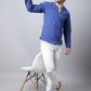 Even Apparels Blue Pure Cotton Round Neck Slit Men's Kurta | Swadesiicart