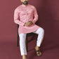 Anaita Pink Solid Soft Jacquard Silk Straight Kurta