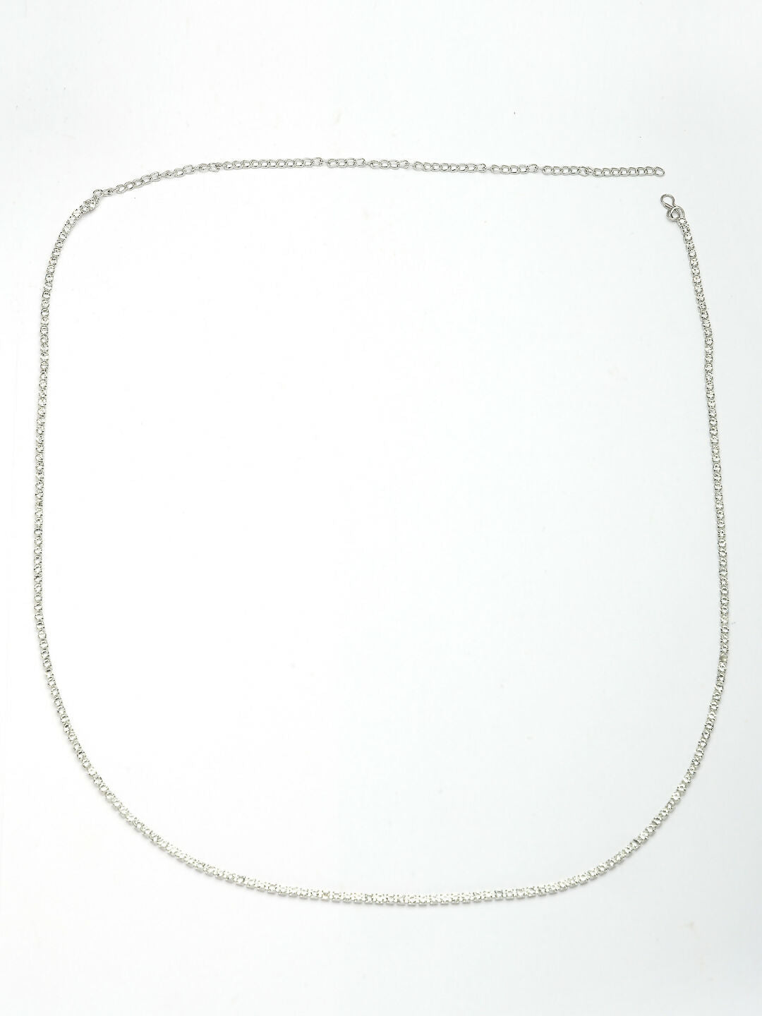 NVR Women's Silver-Plated AD-Studded Kamarbandh Waist Chain | Swadesiicart