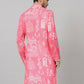 Botanical Architecture Traditional Printed Silk Kurta by Hilo Design