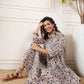 InWeave Teal Floral Sage Jaal Print Collar Dress - Swadesiicart