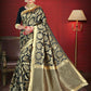 Vardha Black Woven Banarasi Saree | Swadesiicart