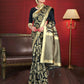 Vardha Black Woven Banarasi Saree | Swadesiicart