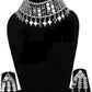 Tehzeeb Creations Women's Silver Colour Oxidised Necklace And Earring With Mirror Work - Swadesiicart
