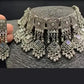 Tehzeeb Creations Women's Silver Colour Oxidised Necklace Set With Mirror And Beads - Swadesiicart
