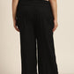 Juniper Women Black Rayon Solid Wide Leg Palazzo | Swadesiicart