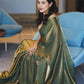 Lorenvalley Fashion Sheded Green Fendy Silk Wedding And Partywear Saree - Swadesiicart
