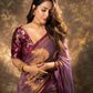 Lorenvalley Fashion Attractive Purple Fendy Silk Saree With Jacquard Weaving Blouse - Swadesiicart