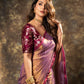 Lorenvalley Fashion Attractive Purple Fendy Silk Saree With Jacquard Weaving Blouse - Swadesiicart