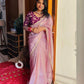 Lorenvalley Fashion Attractive Purple Crush Tissue Silk Saree With Jacquard Weaving Stitched Blouse - Swadesiicart