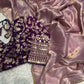 Lorenvalley Fashion Attractive Purple Crush Tissue Silk Saree With Jacquard Weaving Stitched Blouse - Swadesiicart