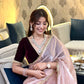 Lorenvalley Fashion Pink Soft Zimmy Silk Saree With Fancy Lace - Swadesiicart