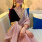 Lorenvalley Fashion Pink Soft Zimmy Silk Saree With Fancy Lace - Swadesiicart