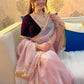 Lorenvalley Fashion Pink Soft Zimmy Silk Saree With Fancy Lace - Swadesiicart