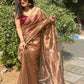 Lorenvalley Fashion Chiku Zimmy Choo Silk Fancy Lace Saree With Blouse - Swadesiicart