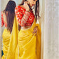Lorenvalley Fashion Attractive Yellow Crush Tissue Silk Saree With Jacquard Weaving Stitched Blouse - Swadesiicart